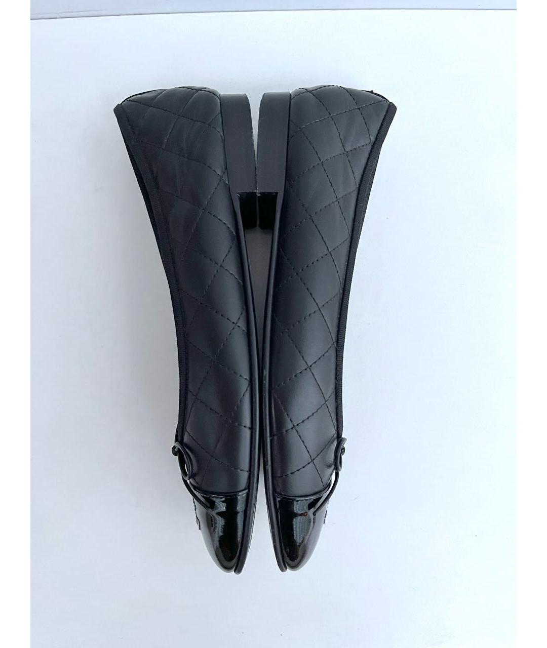 CHANEL Черные кожаные балетки, фото 6