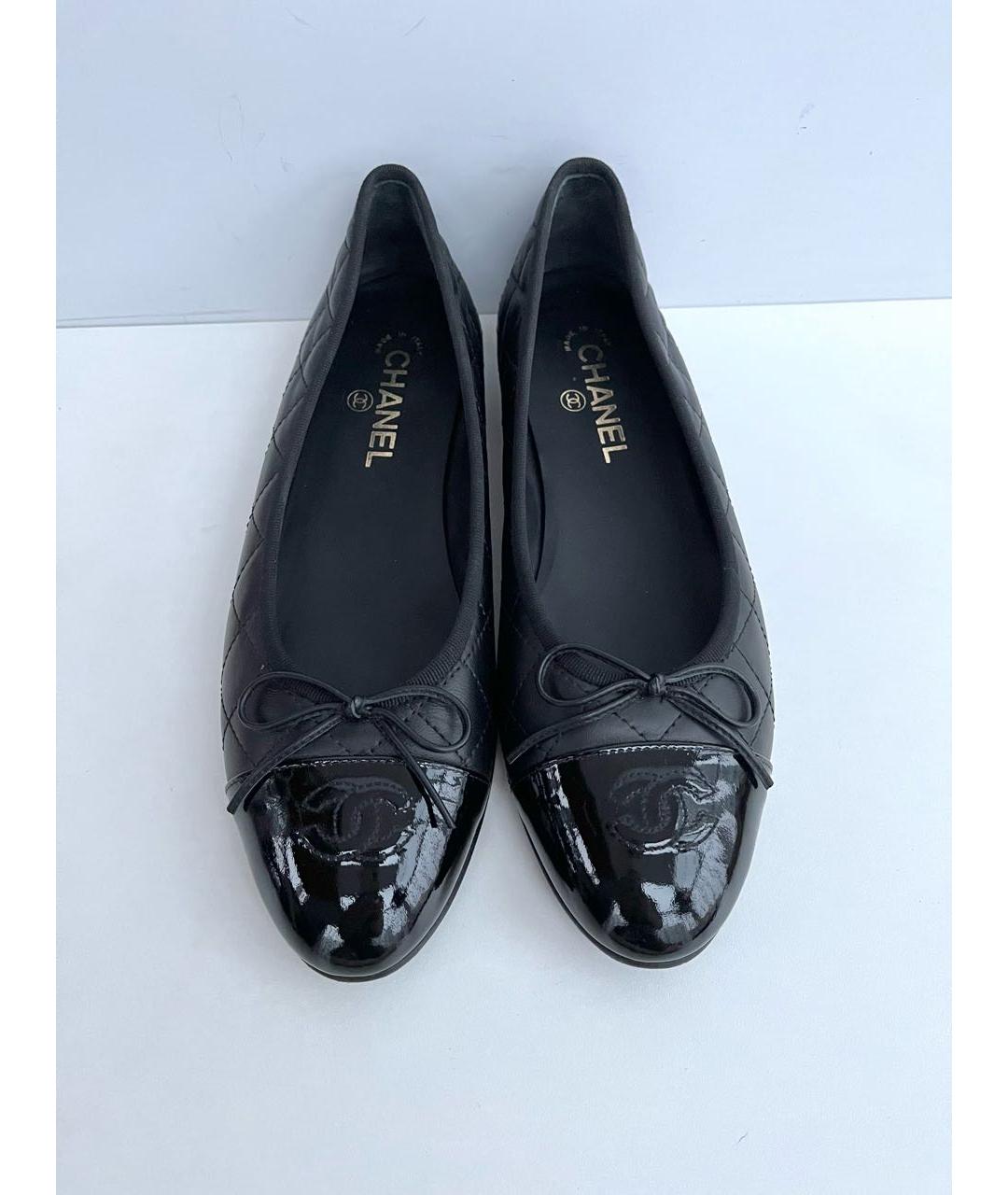 CHANEL Черные кожаные балетки, фото 4