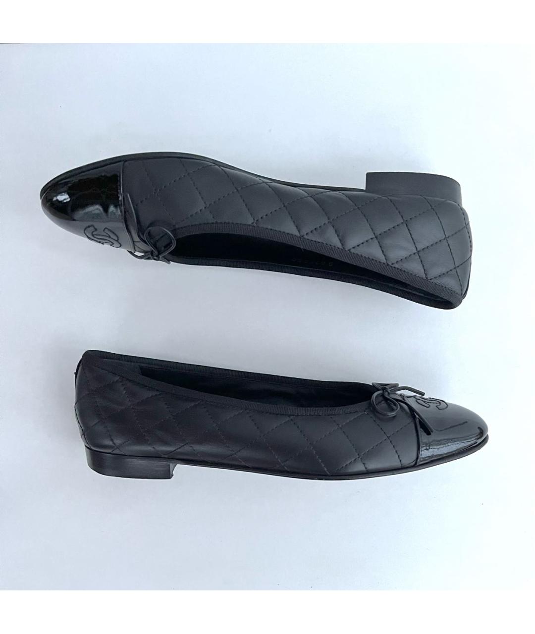 CHANEL Черные кожаные балетки, фото 9