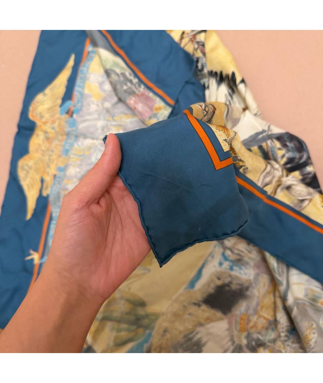 HERMES Мульти шелковый платок, фото 5