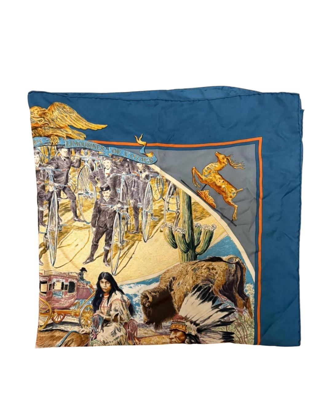 HERMES Мульти шелковый платок, фото 1