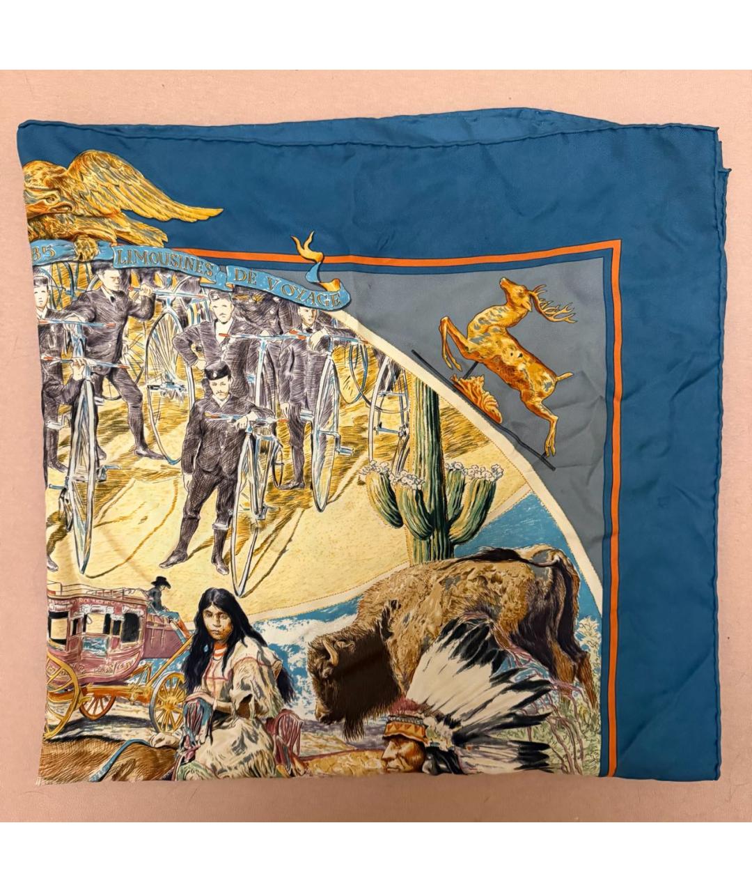 HERMES Мульти шелковый платок, фото 7