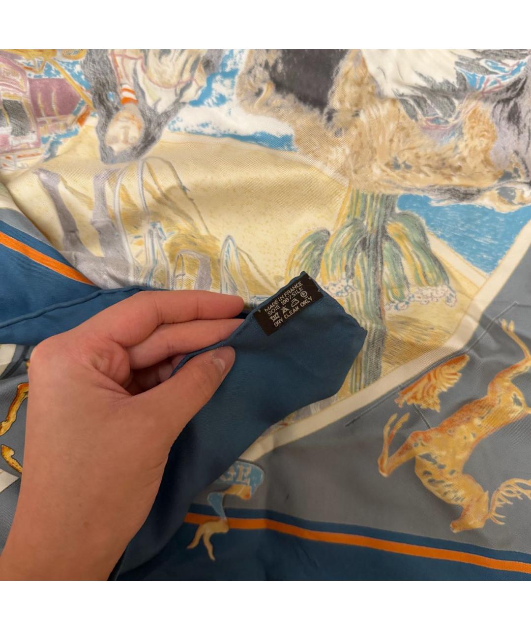 HERMES Мульти шелковый платок, фото 6