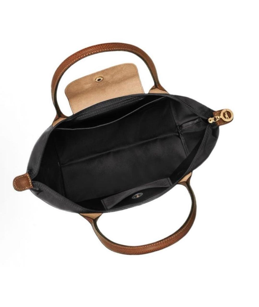 LONGCHAMP Черная тканевая сумка тоут, фото 2