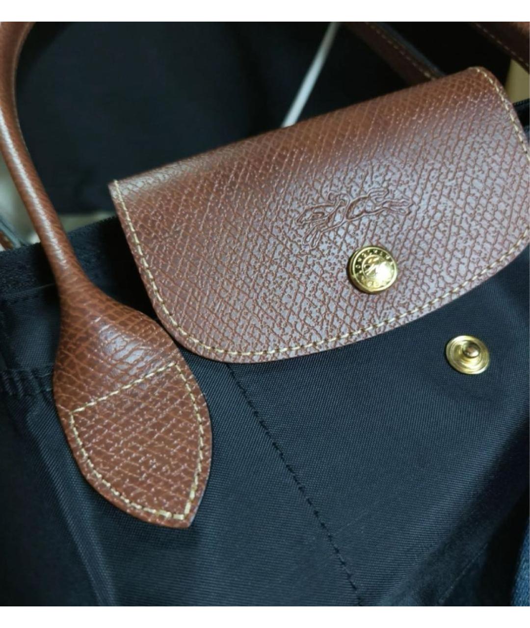 LONGCHAMP Черная тканевая сумка тоут, фото 5