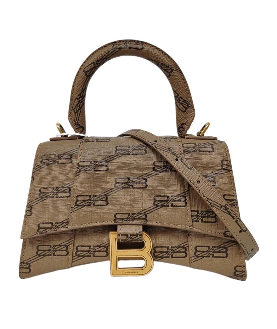 BALENCIAGA Бежевая кожаная сумка через плечо, фото 1