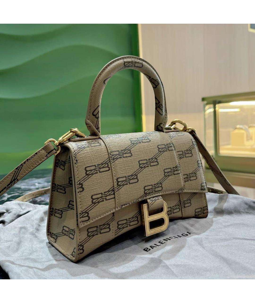 BALENCIAGA Бежевая кожаная сумка через плечо, фото 3