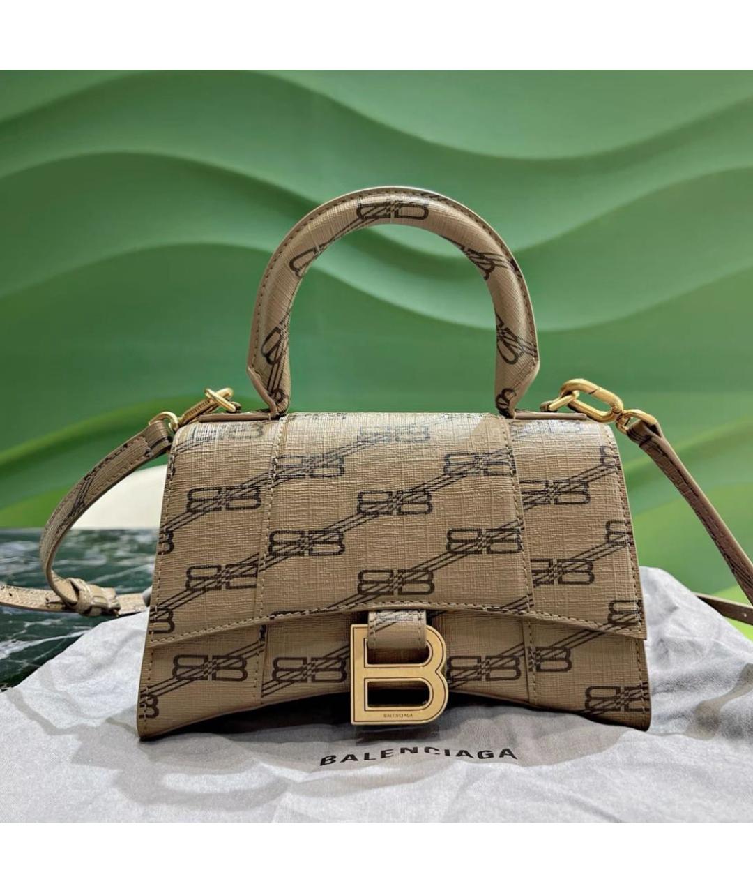 BALENCIAGA Бежевая кожаная сумка через плечо, фото 2