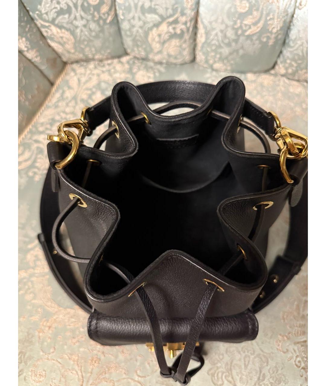 LOUIS VUITTON Черная кожаная сумка через плечо, фото 4