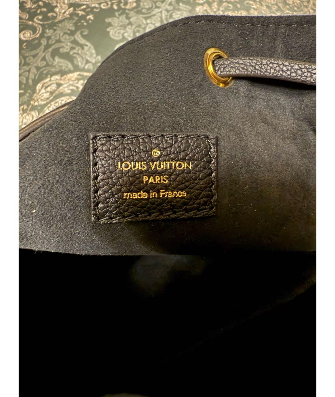 LOUIS VUITTON Черная кожаная сумка через плечо, фото 7