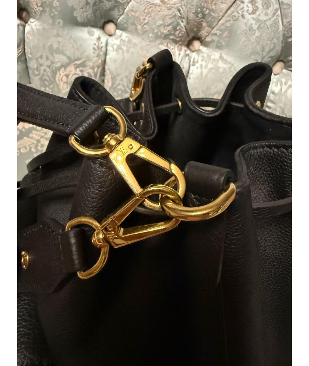 LOUIS VUITTON Черная кожаная сумка через плечо, фото 8