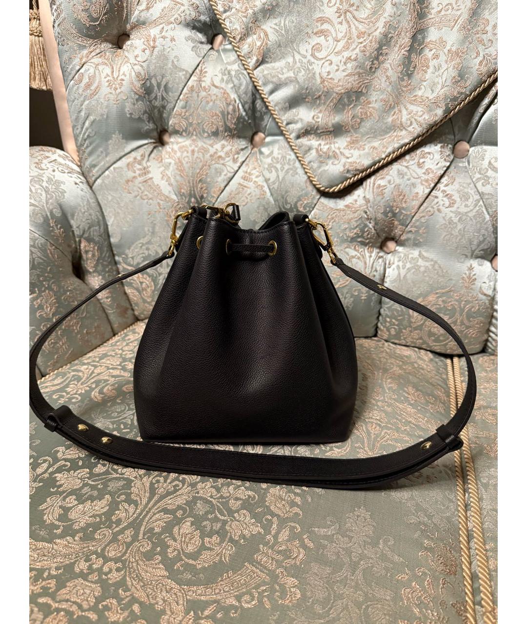 LOUIS VUITTON Черная кожаная сумка через плечо, фото 3