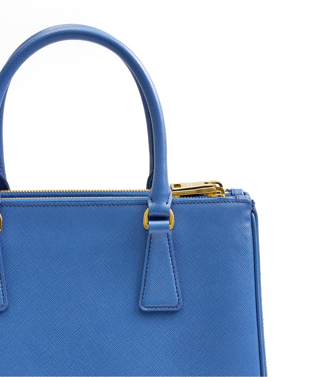 PRADA Синяя кожаная сумка с короткими ручками, фото 4