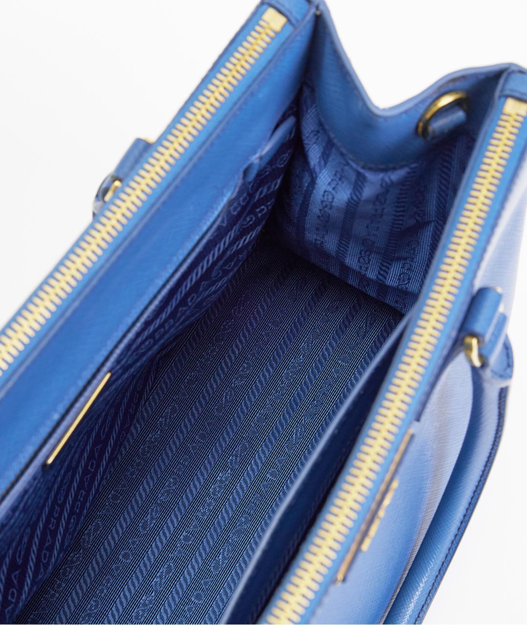 PRADA Синяя кожаная сумка с короткими ручками, фото 8