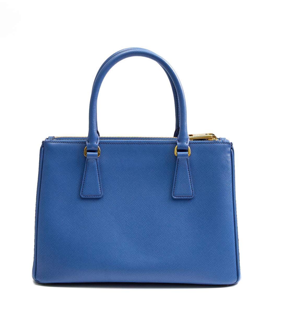 PRADA Синяя кожаная сумка с короткими ручками, фото 3