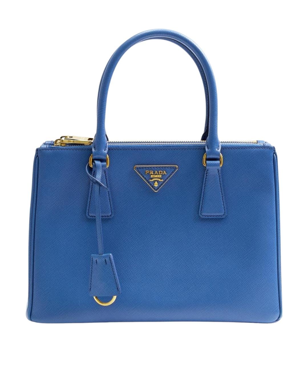 PRADA Синяя кожаная сумка с короткими ручками, фото 1
