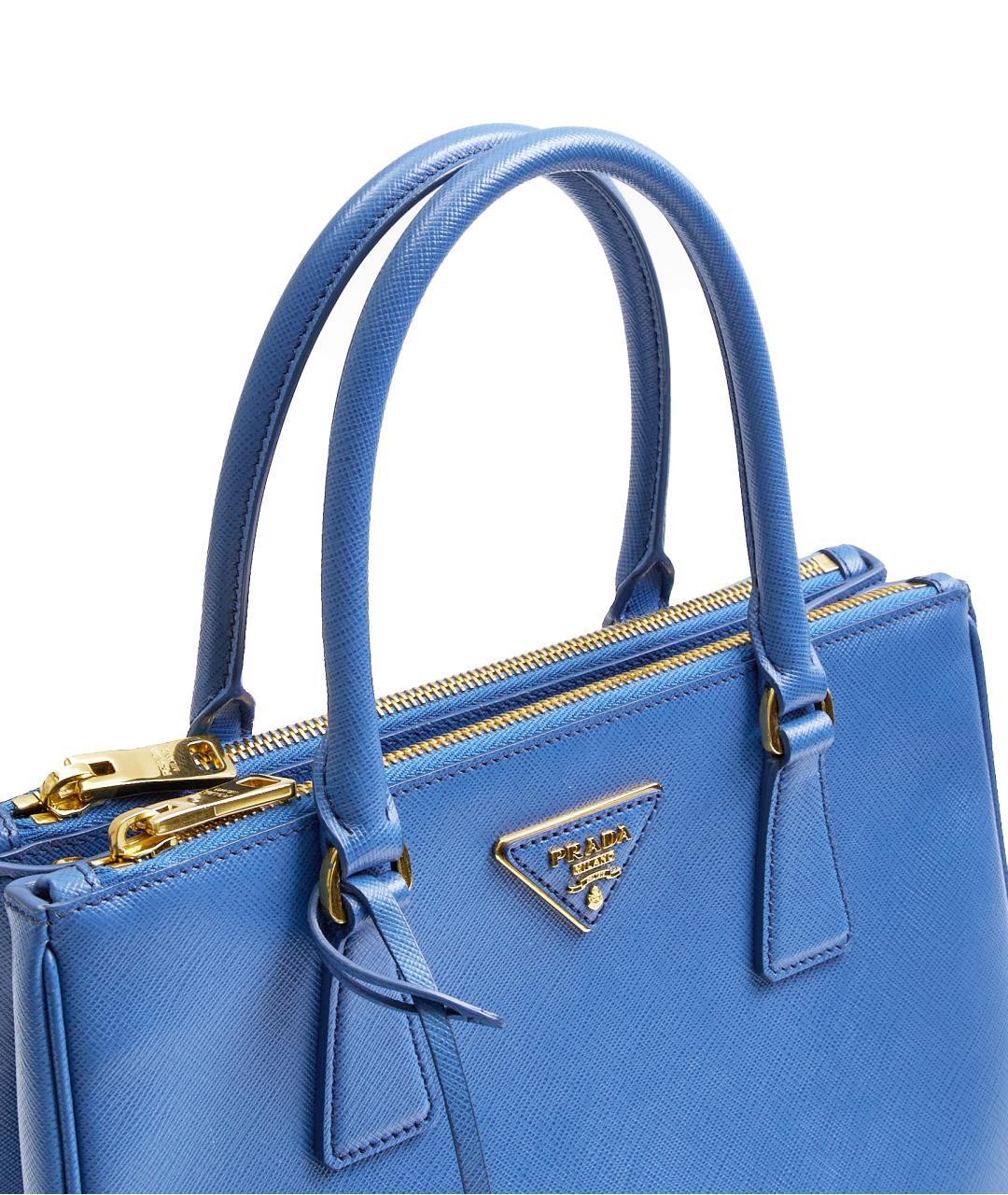 PRADA Синяя кожаная сумка с короткими ручками, фото 5