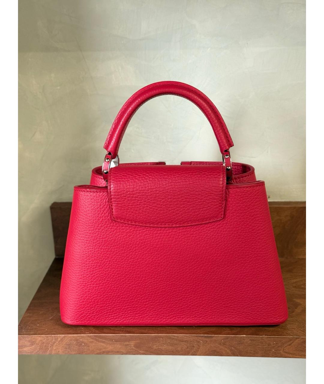 LOUIS VUITTON Красная кожаная сумка с короткими ручками, фото 6