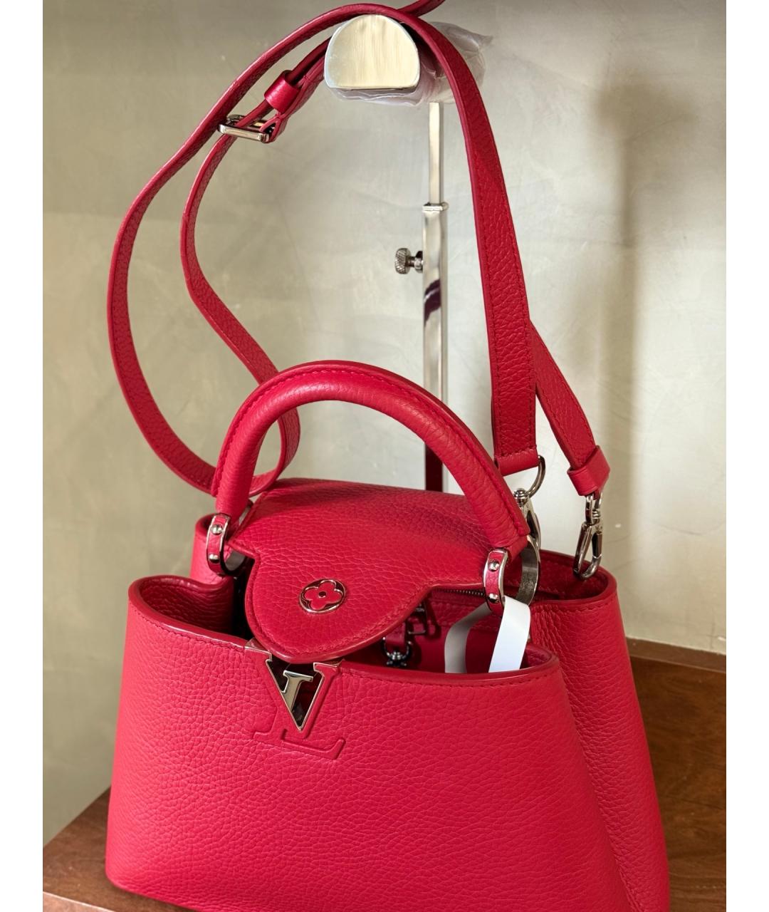 LOUIS VUITTON Красная кожаная сумка с короткими ручками, фото 2