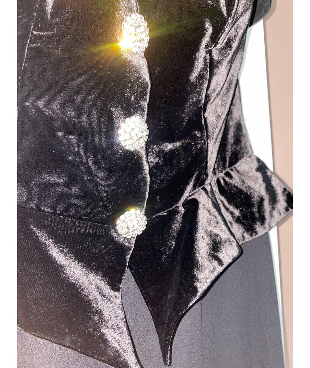 ALESSANDRA RICH Черное вискозное вечернее платье, фото 5