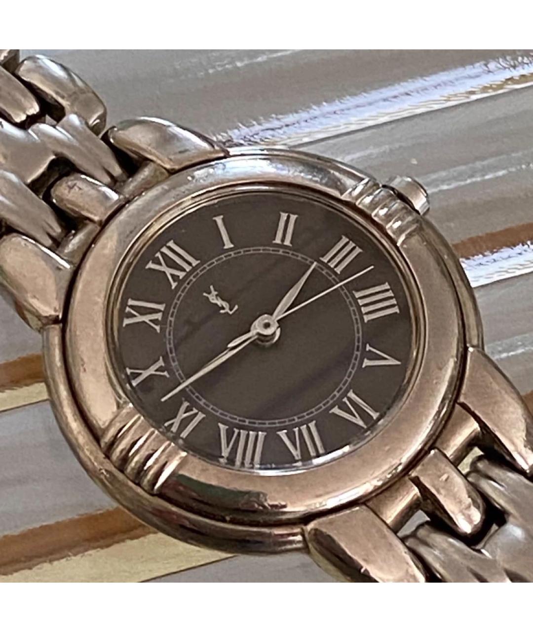 SAINT LAURENT Серебряные металлические часы, фото 2