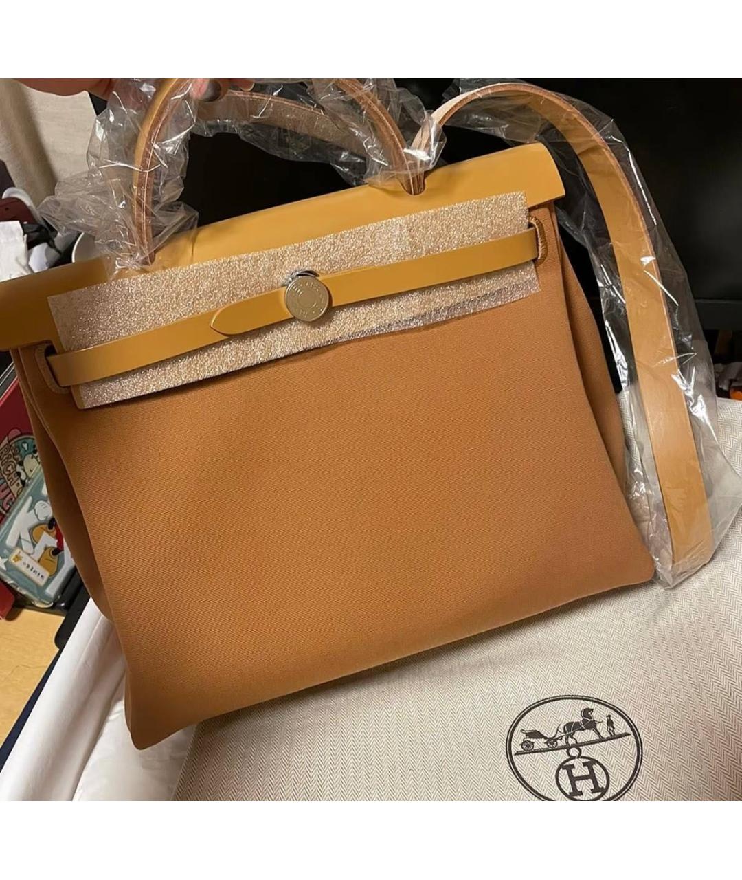 HERMES Оранжевая кожаная сумка через плечо, фото 3