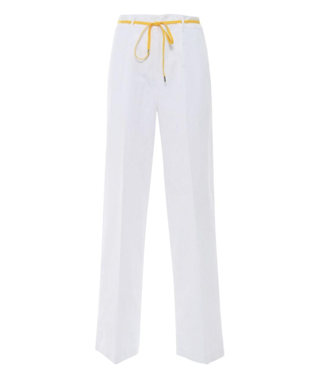 ASPESI Белые хлопковые прямые брюки, фото 1