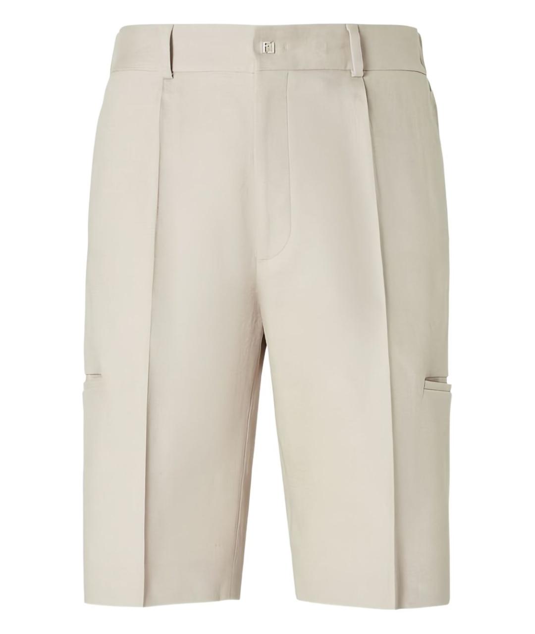 FENDI Бежевые льняные шорты, фото 1