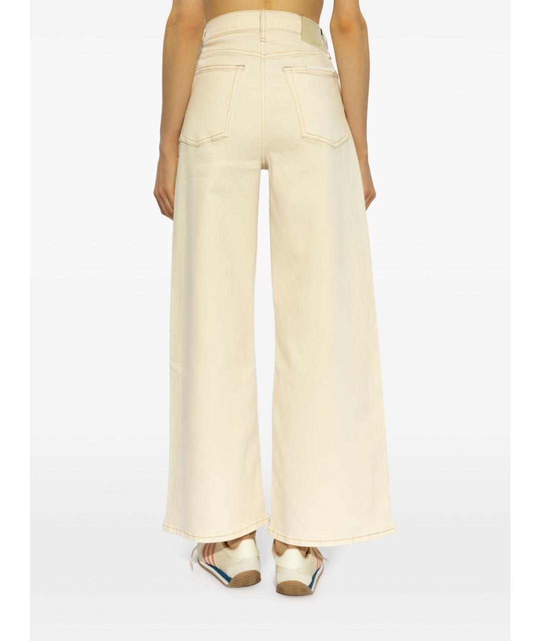 RAG & BONE Бежевые хлопковые прямые джинсы, фото 5