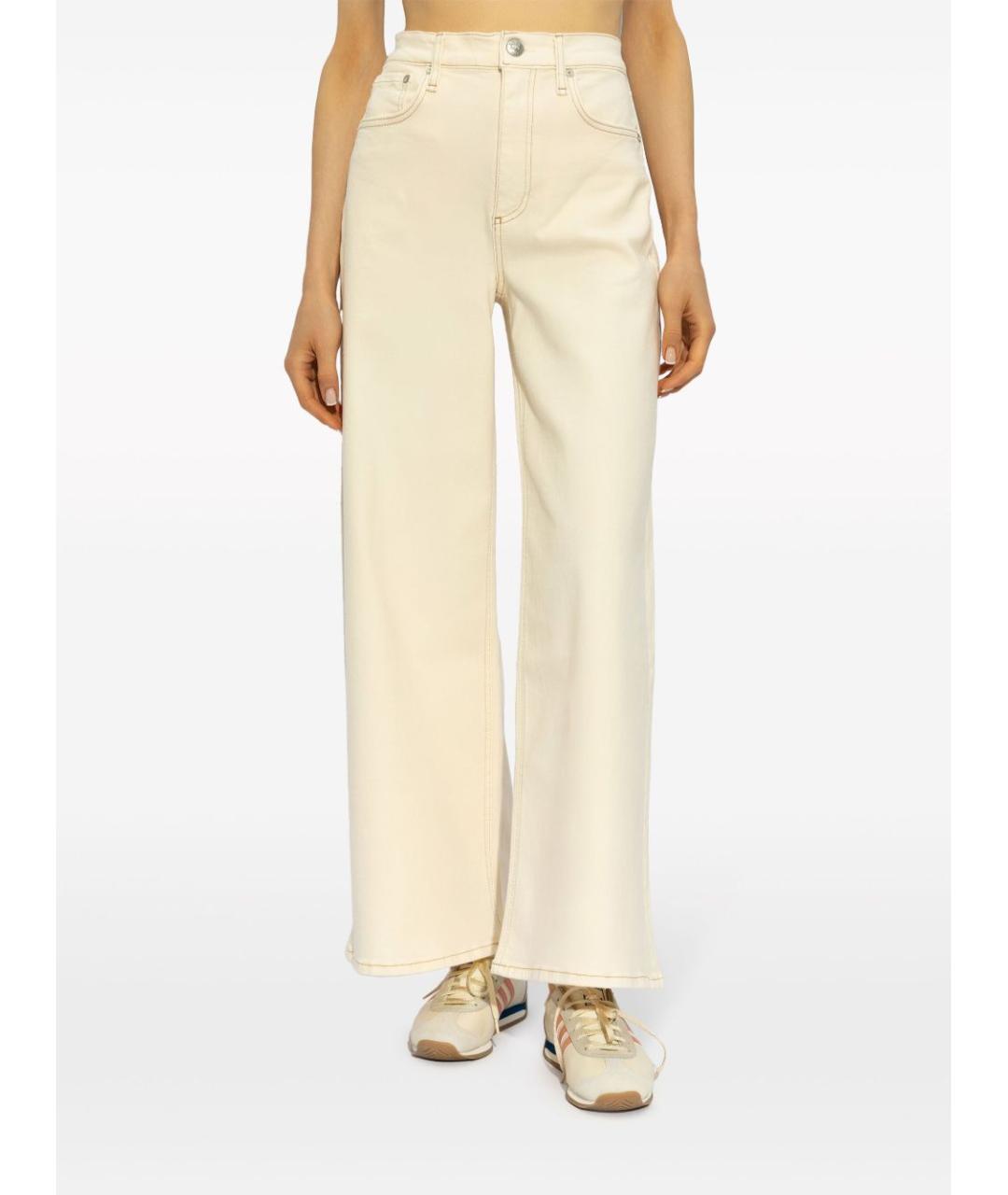 RAG & BONE Бежевые хлопковые прямые джинсы, фото 3