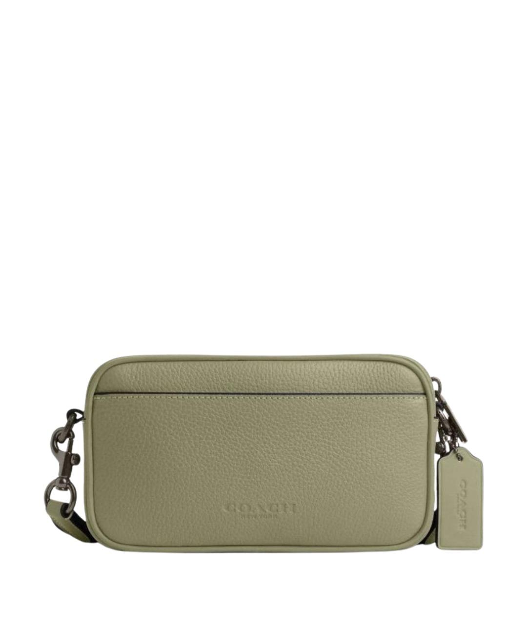 COACH Зеленая кожаная сумка на плечо, фото 1