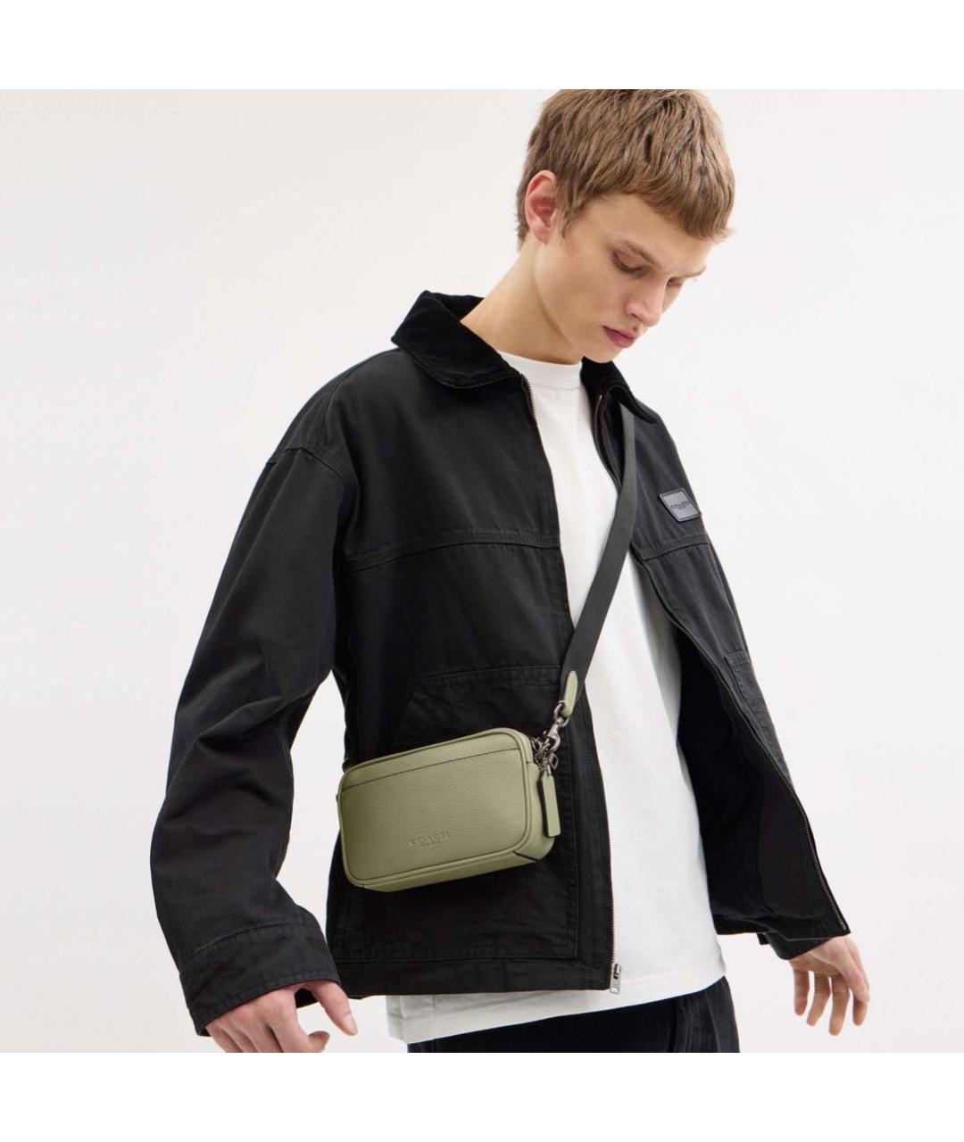 COACH Зеленая кожаная сумка на плечо, фото 2