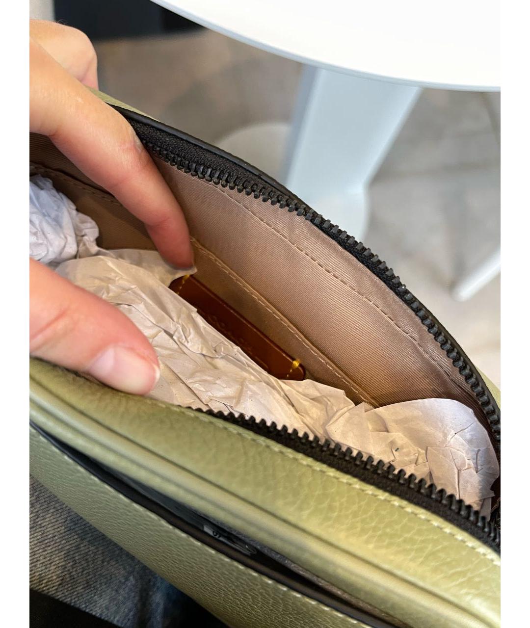 COACH Зеленая кожаная сумка на плечо, фото 7