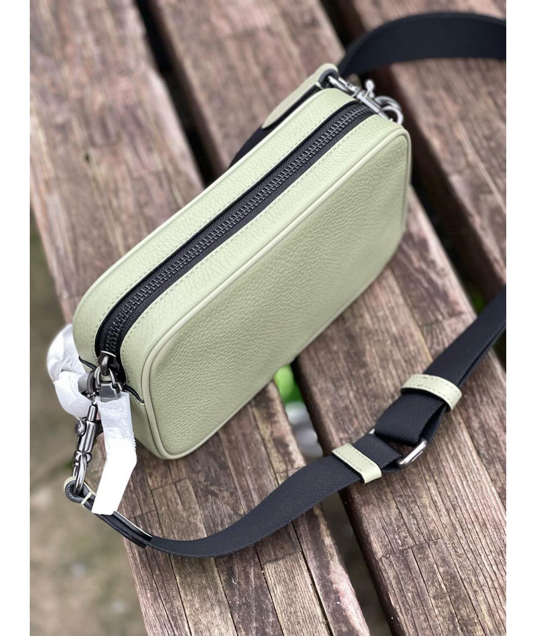 COACH Зеленая кожаная сумка на плечо, фото 4