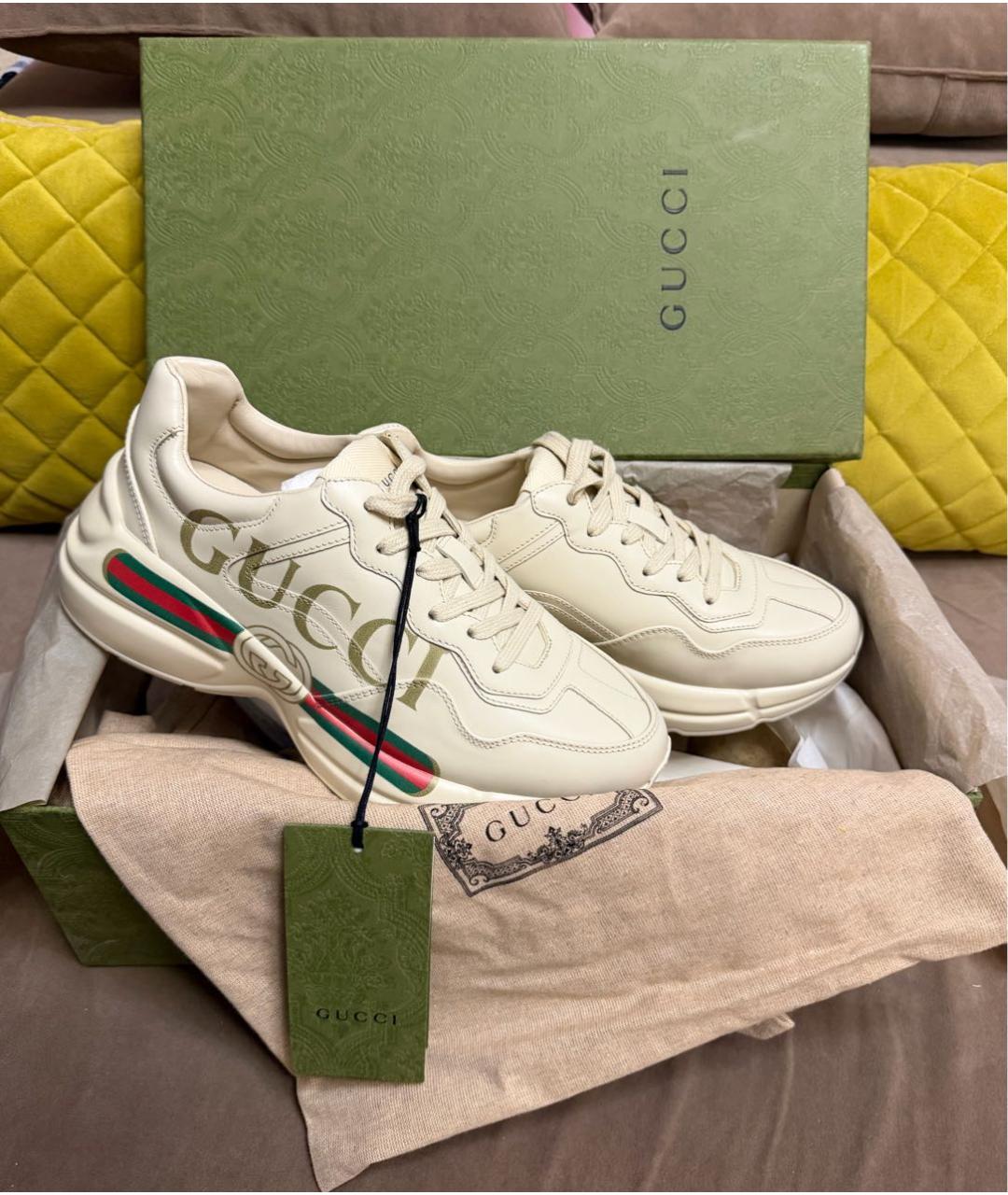 GUCCI Мульти кожаные кроссовки, фото 4