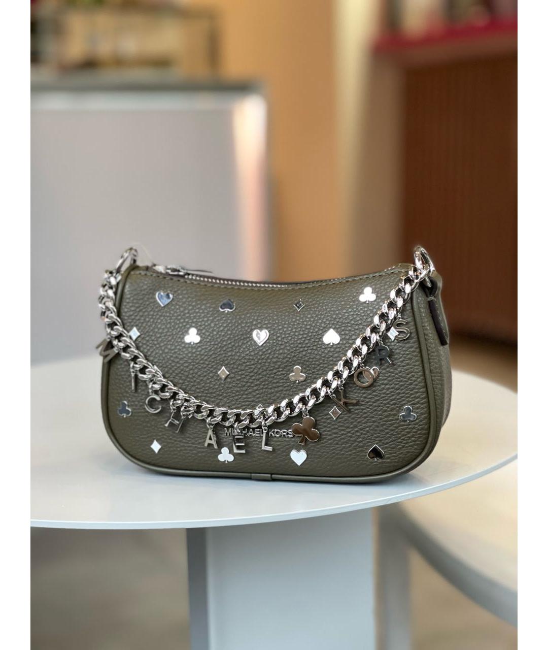 MICHAEL KORS Хаки сумка через плечо из искусственной кожи, фото 2