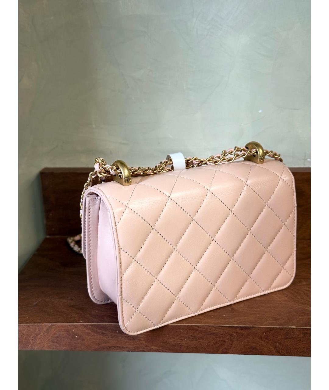 CHANEL Розовая кожаная сумка через плечо, фото 9