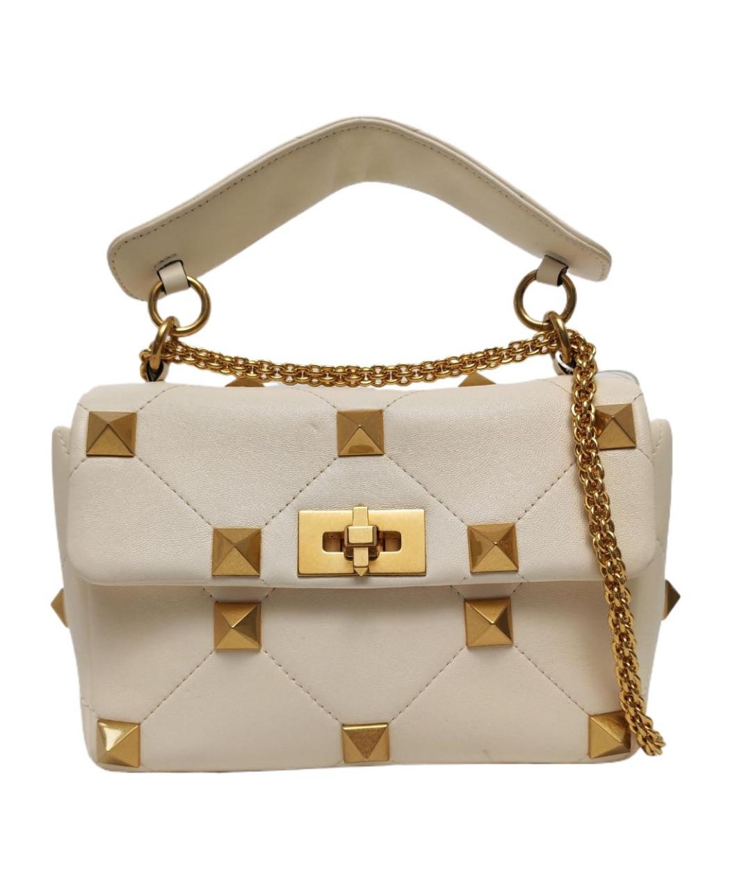 VALENTINO Бежевая кожаная сумка через плечо, фото 6