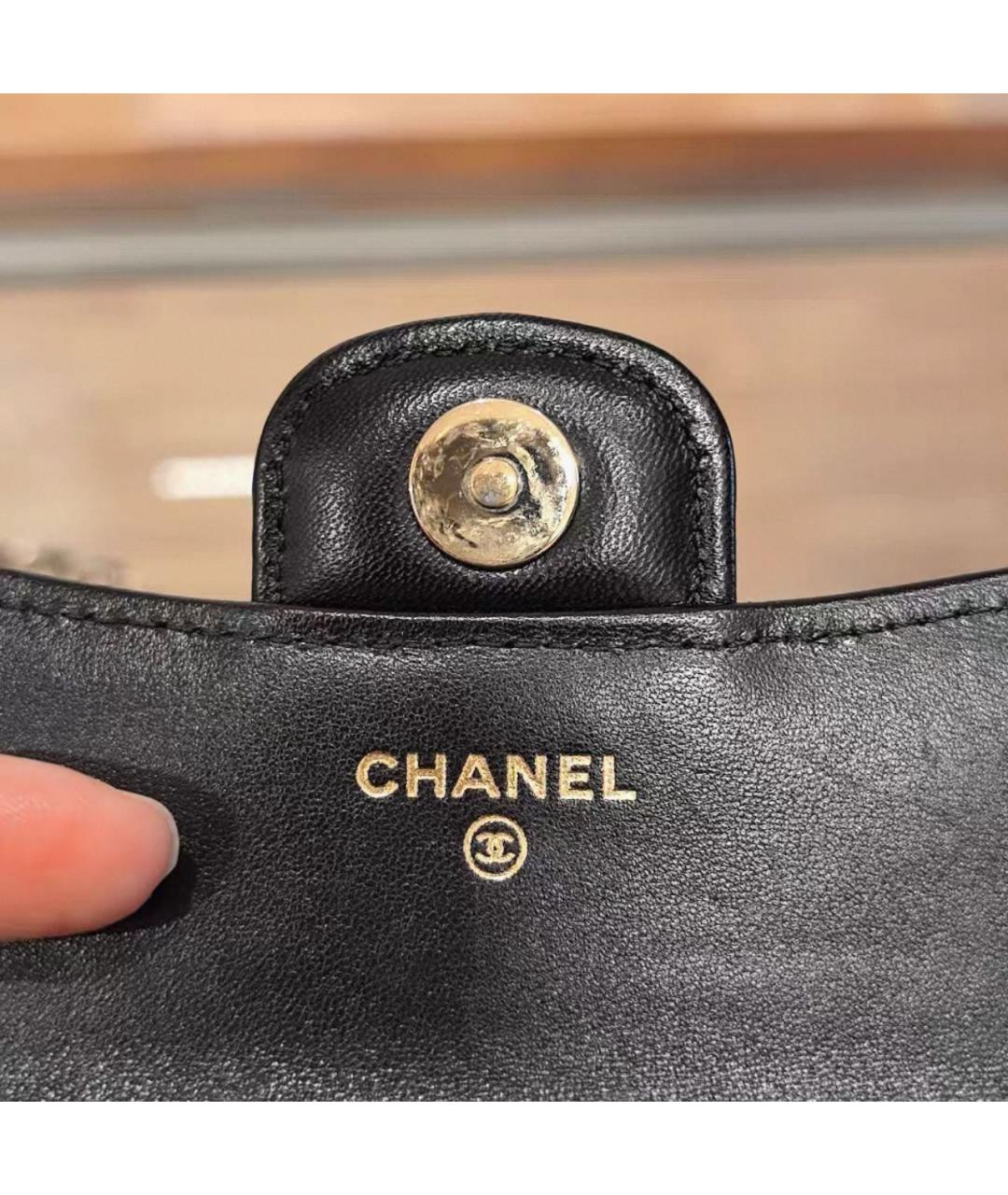 CHANEL Черная кожаная сумка через плечо, фото 8