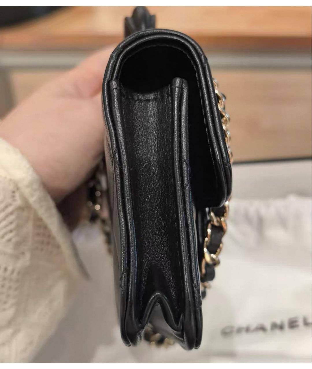 CHANEL Черная кожаная сумка через плечо, фото 5