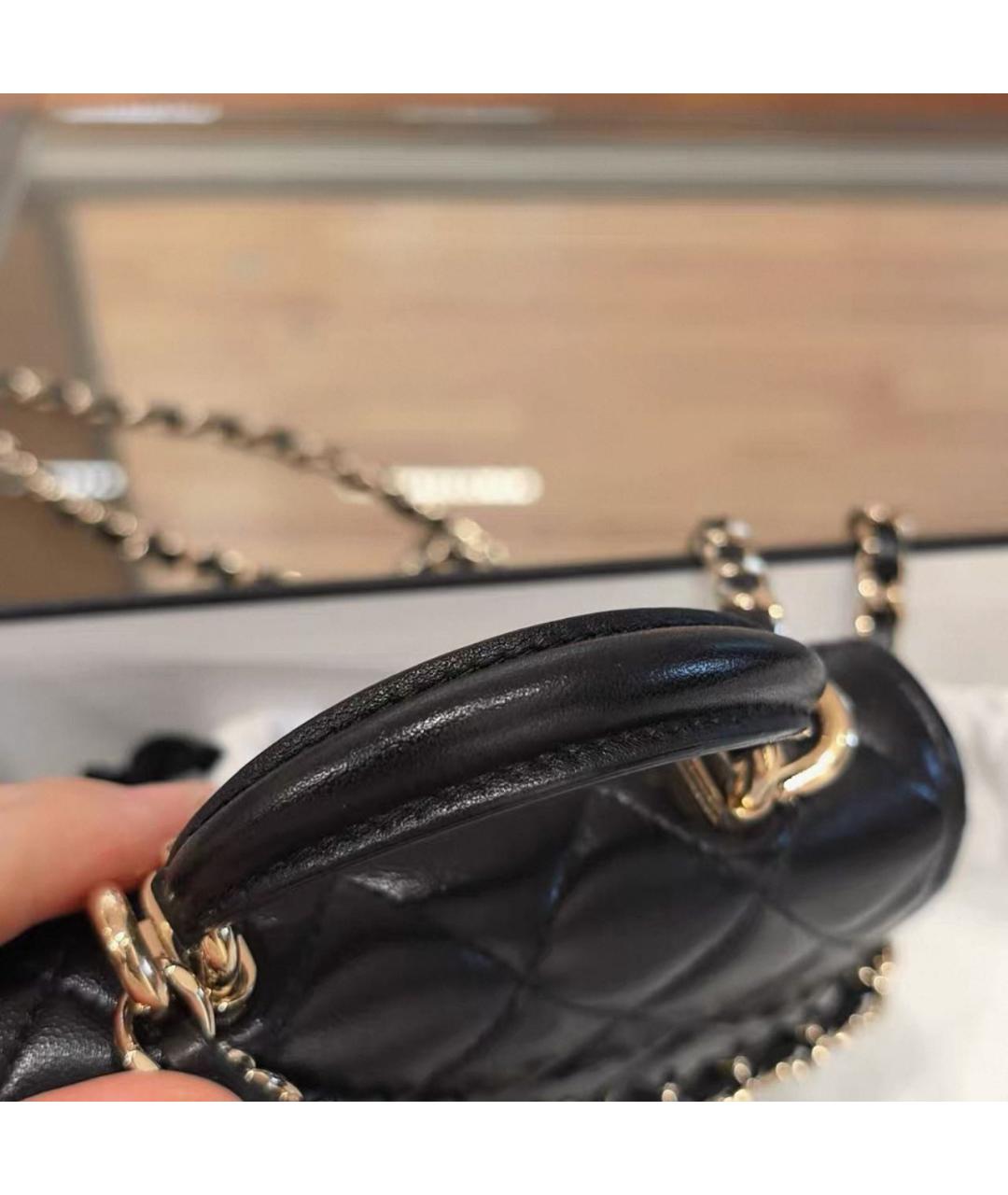 CHANEL Черная кожаная сумка через плечо, фото 3