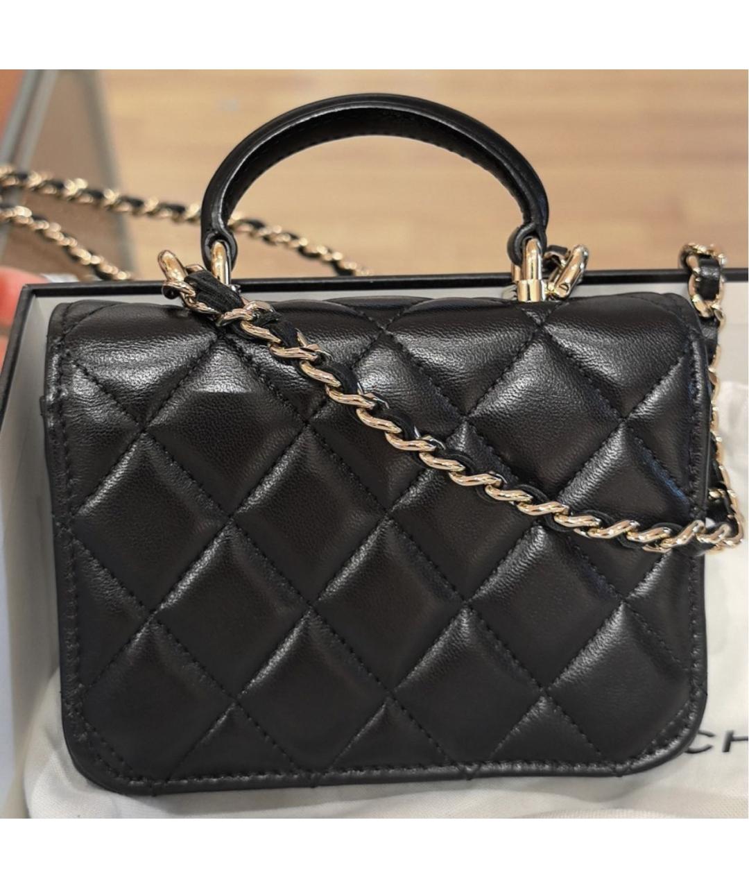 CHANEL Черная кожаная сумка через плечо, фото 2