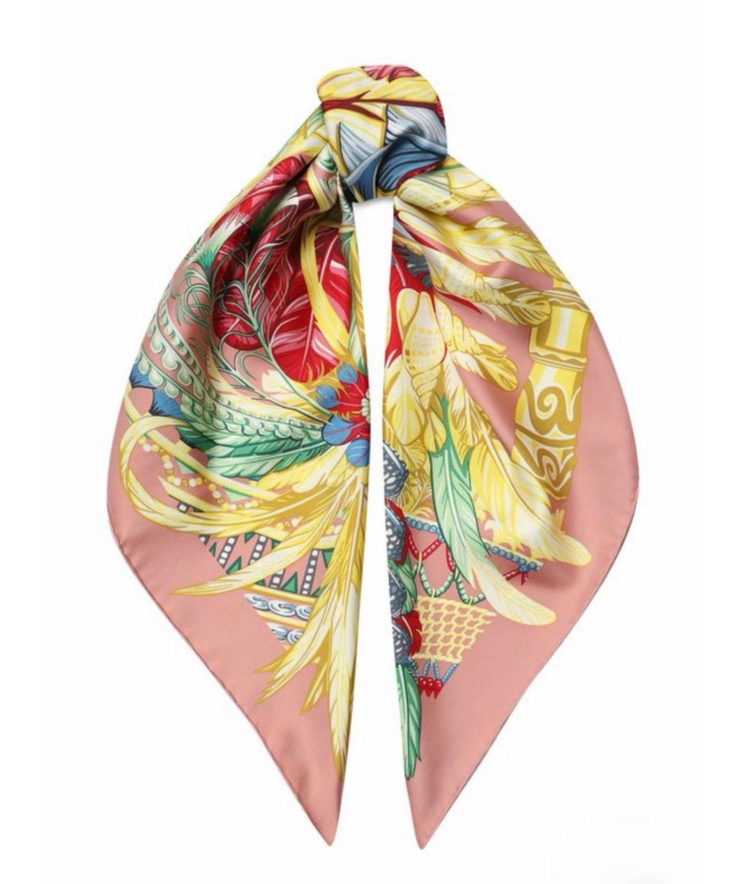 HERMES Мульти шелковый платок, фото 4