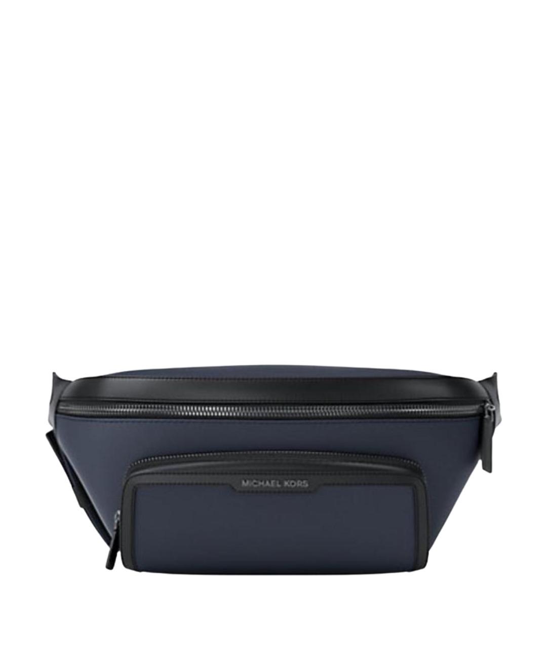 MICHAEL KORS Темно-синяя тканевая поясная сумка, фото 1