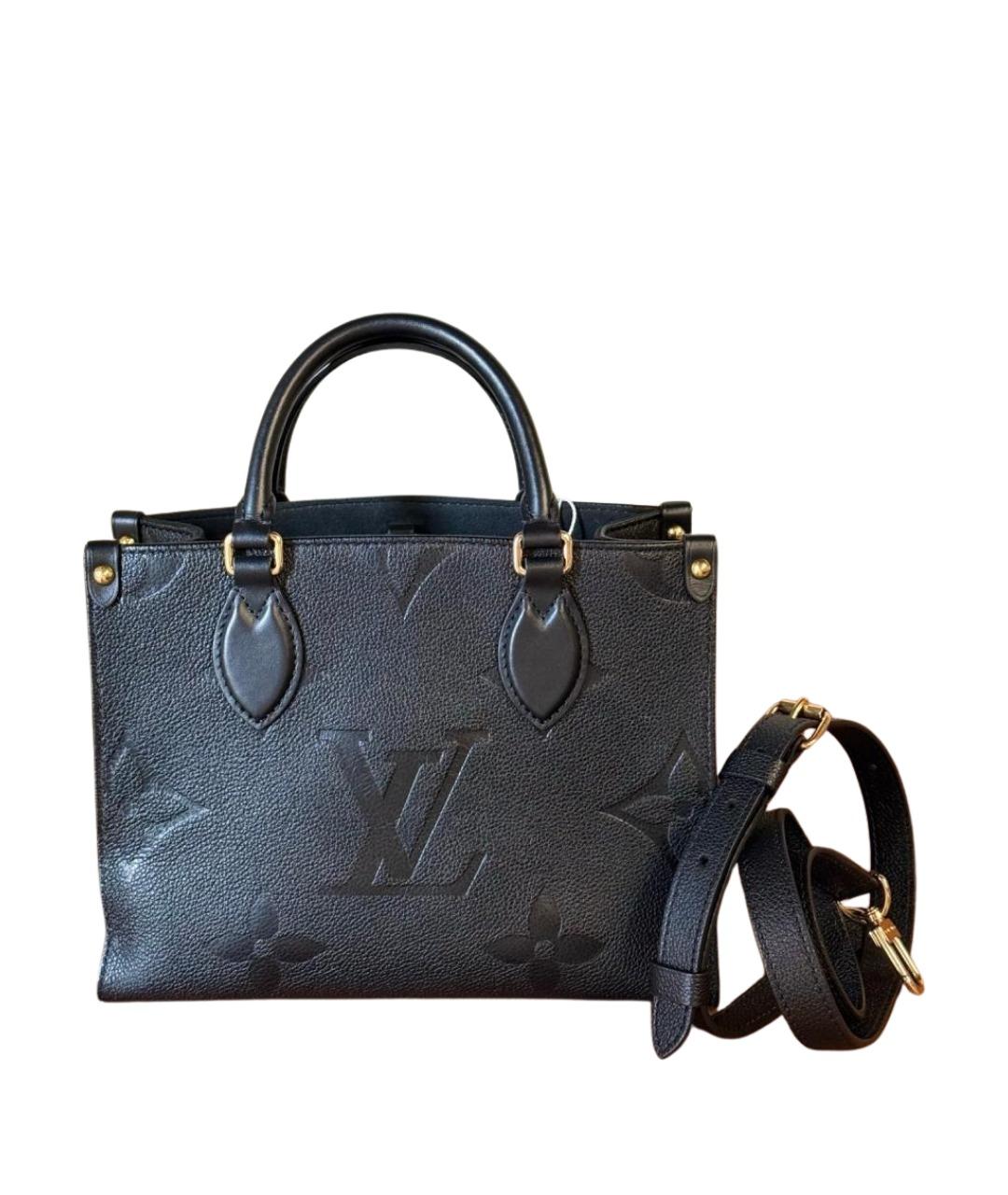 LOUIS VUITTON Черная кожаная сумка с короткими ручками, фото 1