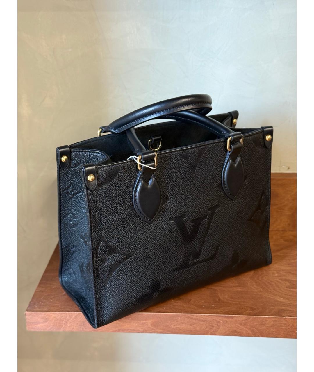 LOUIS VUITTON Черная кожаная сумка с короткими ручками, фото 7