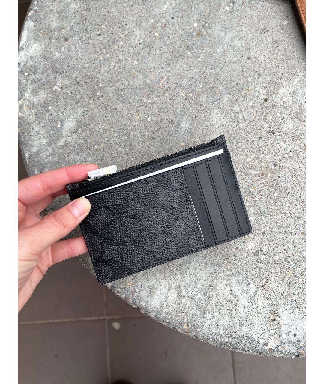 COACH Черный кожаный кардхолдер, фото 3