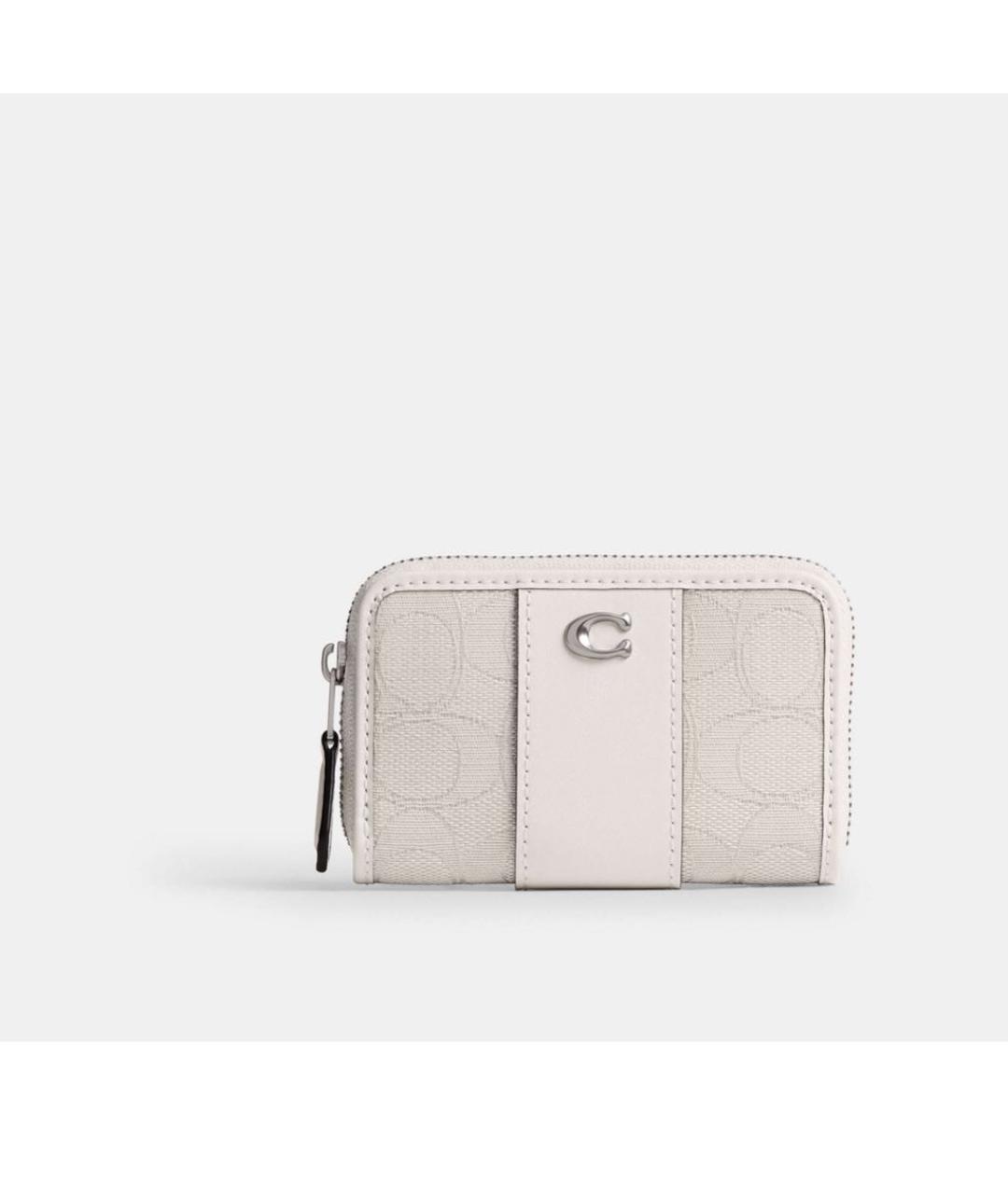 COACH Бежевый кожаный кошелек, фото 7