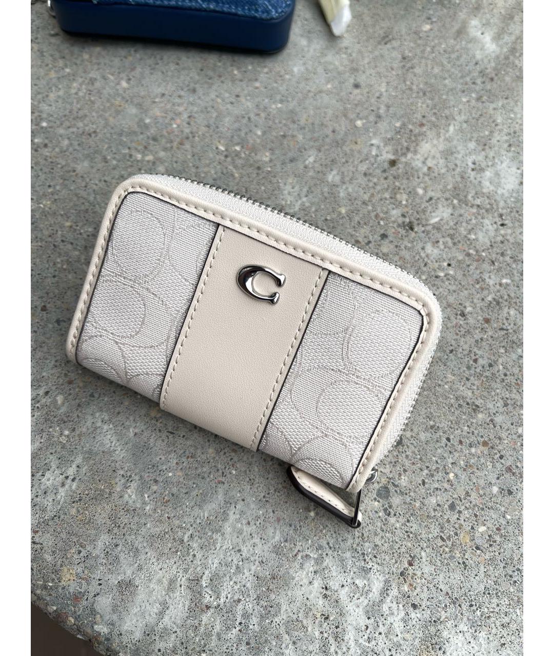 COACH Бежевый кожаный кошелек, фото 2