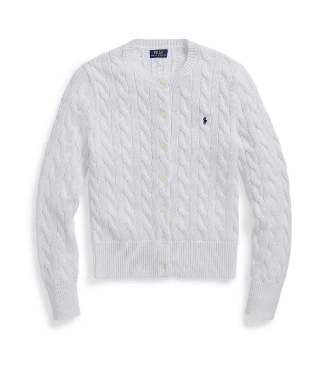 POLO RALPH LAUREN Белый хлопковый кардиган, фото 4